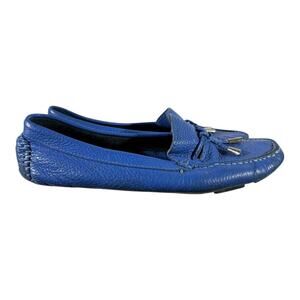 Saks Fifth Avenue Driving Moccasins Men’s Size 7.5 Blue EV-3102 Pebbled Leather